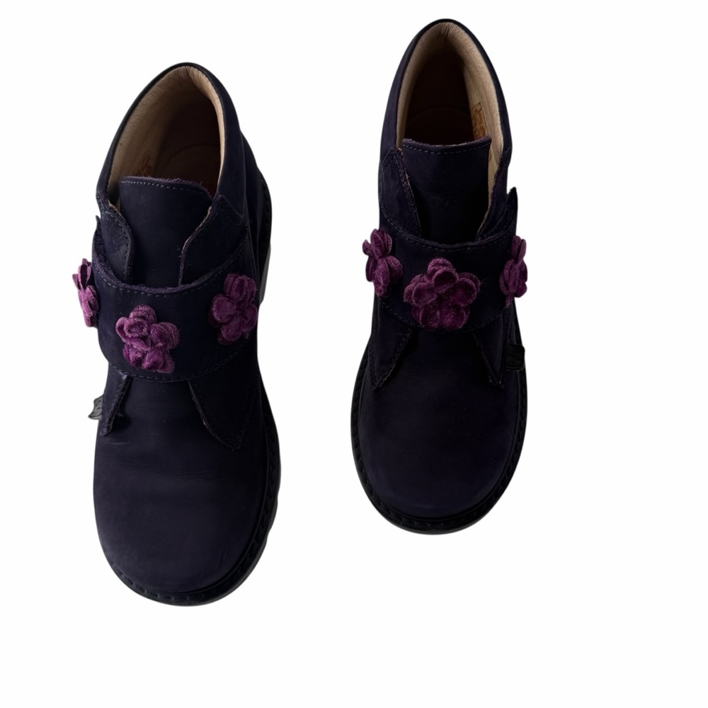 Elefanten Girl's Purple Floral Accent Leather Fairycore Boho Boots Size EU 31